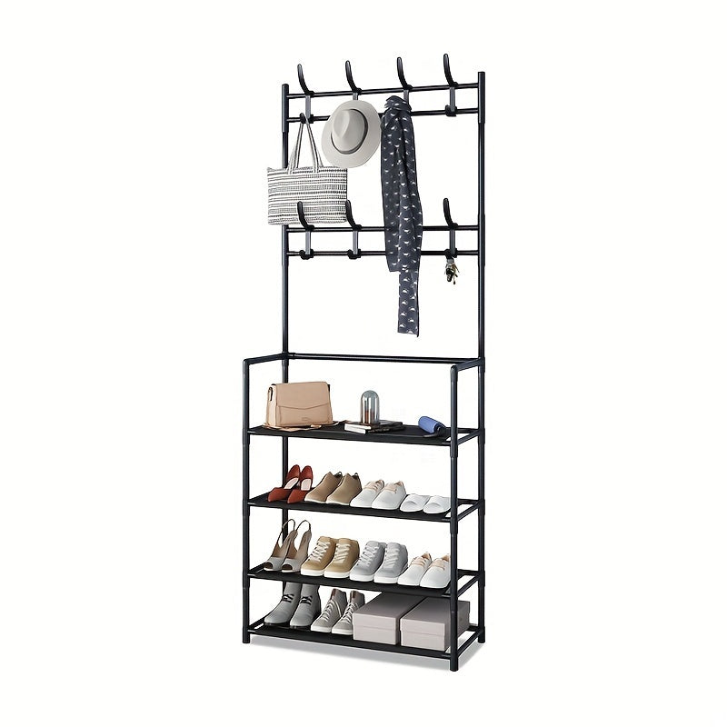 Standing Shoe Rack Shoes Coat Garment Rack Storage Multifunctional