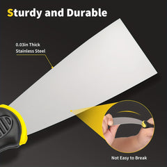 Stainless Steel Putty Knife Set for Drywall Repair and Wallpaper Removal