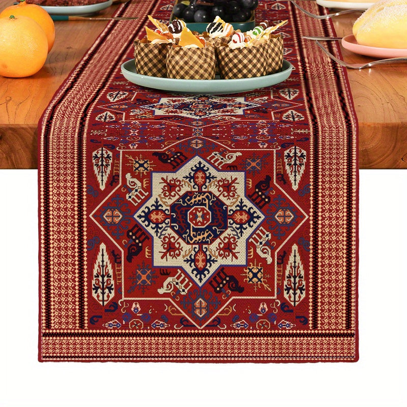 Bohemia Geometry Table Runner Linen for Holiday Party Decor