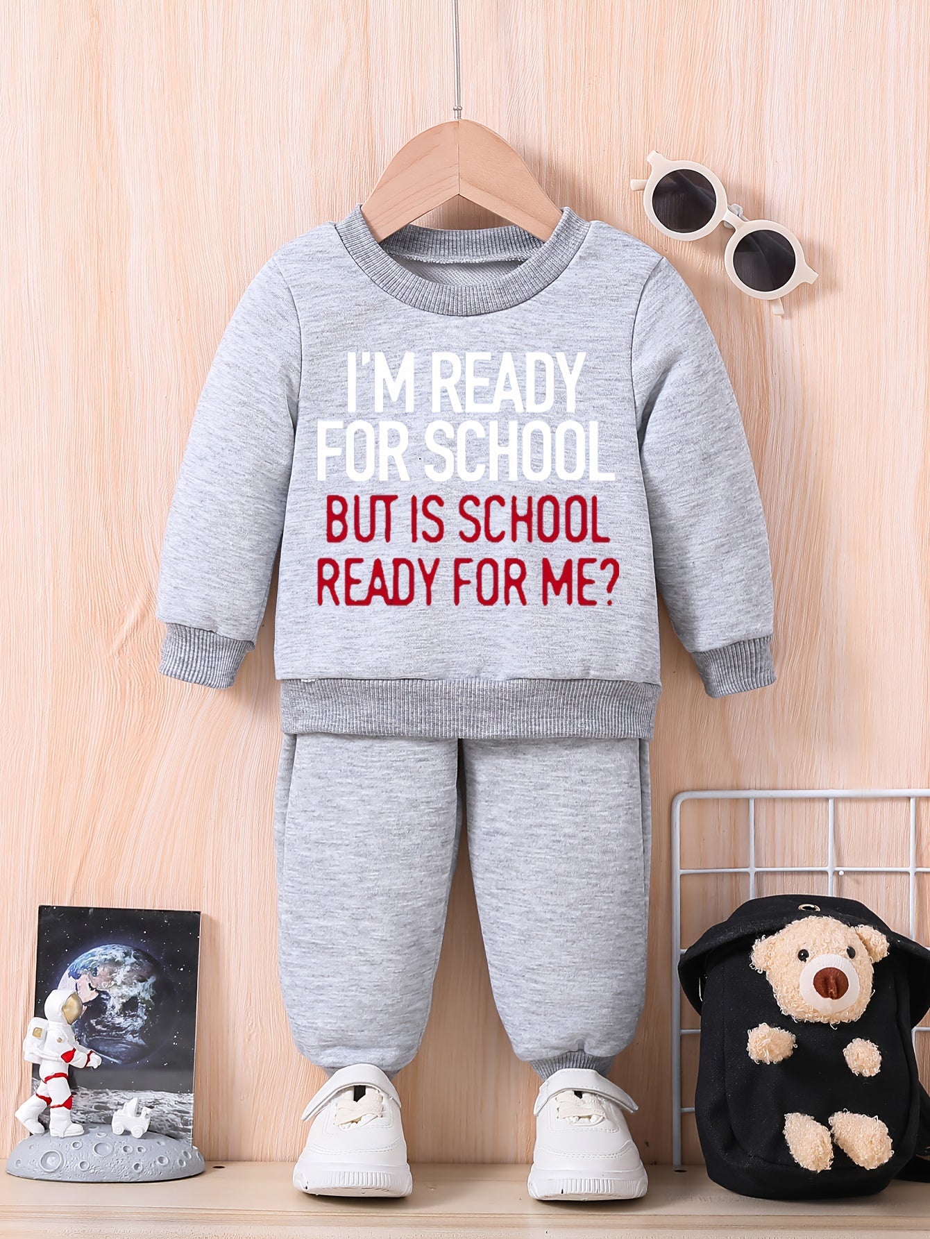 Baby Letter Print Outfit Set Long Sleeve Sweatshirt Trousers