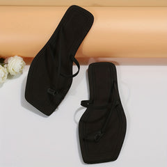 Women's Square Toe Slide Sandals Comfortable Beach Shoes