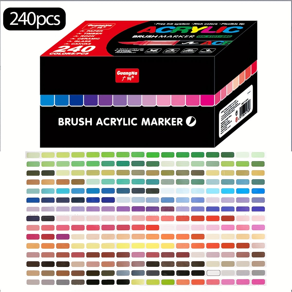 GUANNA 240 Marker Pen Set for Art and School Supplies