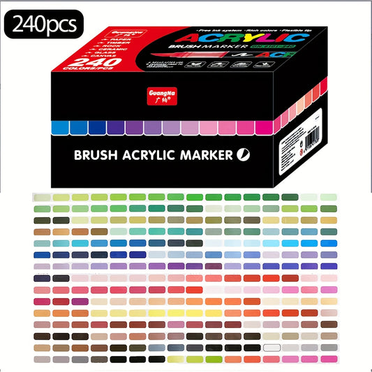 GUANNA 240 Marker Pen Set for Art and School Supplies