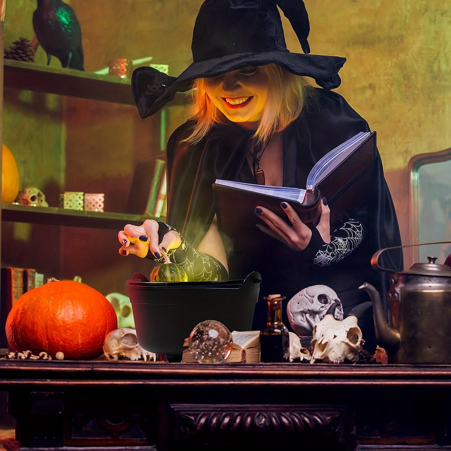 6pcs Halloween Cauldron Candy Buckets Bulk