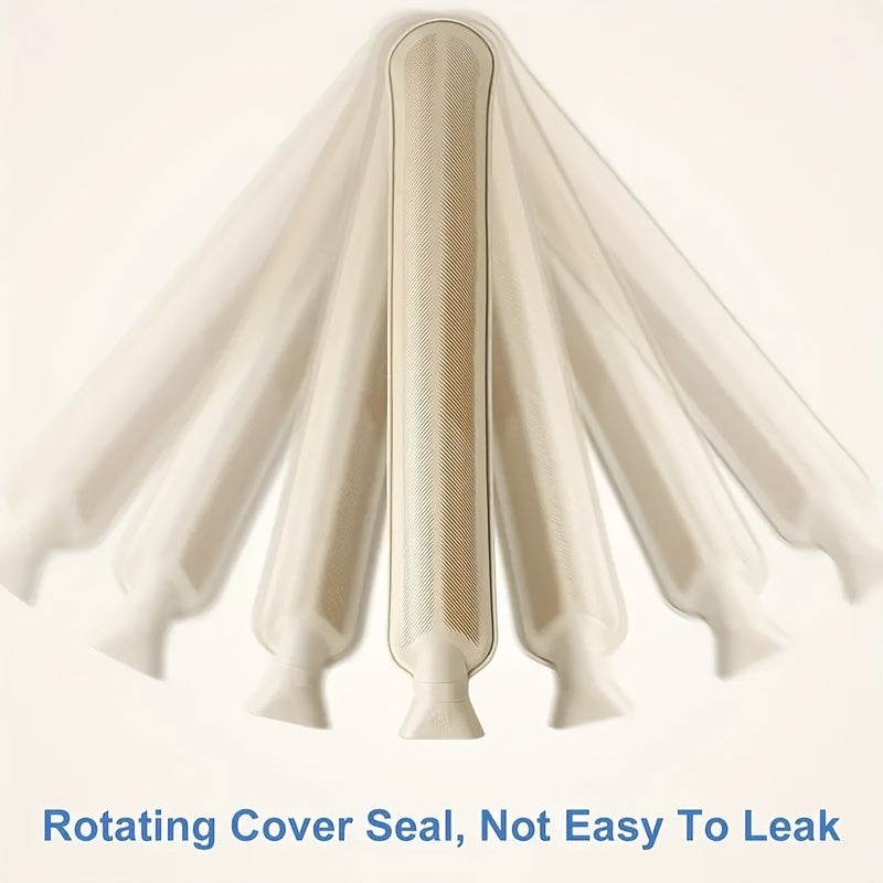 Long Rubber Hot Water Bottle 33.81oz with Lid - Winter Neck Warmer & Hand Warmer