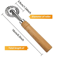 Long Handle Pasta Wheel Durable Zinc Alloy Ravioli for Kitchen and Home