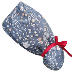 Floral Print Working Hat Adjustable Nurse Cap Hats Women Man Unisex Scrub Caps