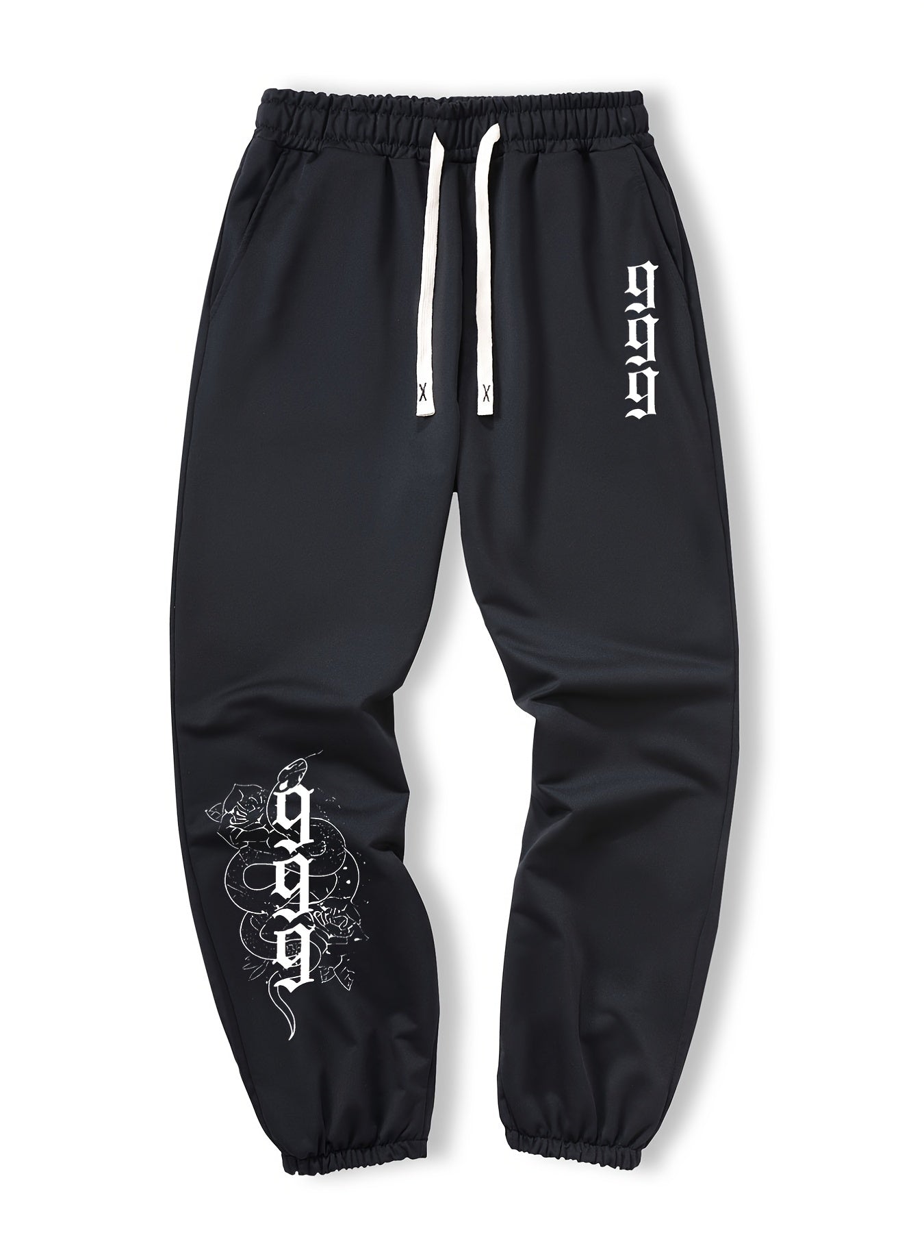 Men's Stylish Pattern Pants Casual Loose Drawstring Sweatpants