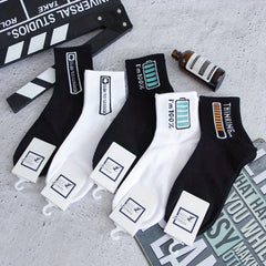 Men's Cartoon Crew Socks Breathable Cotton Comfy Casual Unisex Socks