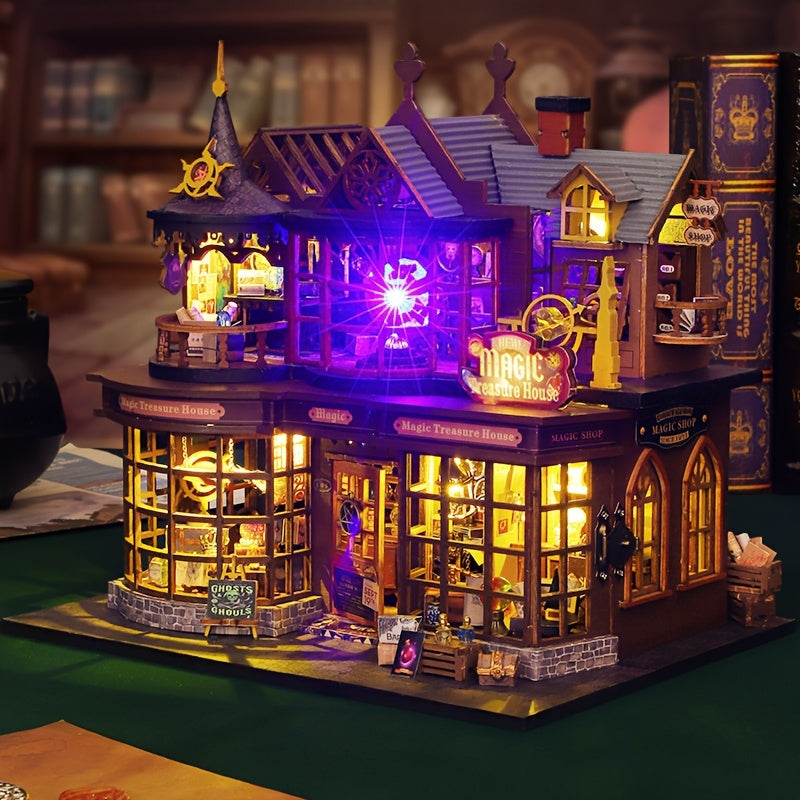 MAOMIYU Vintage Magic Treasure House DIY Wooden Model Kit 3D Puzzle