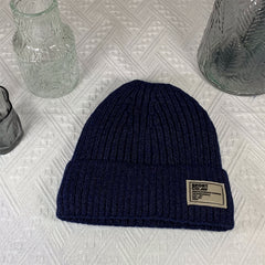 Winter Knitted Hat Velvet Lining Thickened Ear Protection Beanie Cap
