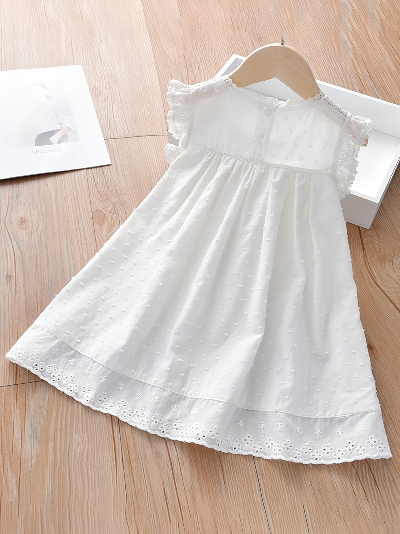 Girls Floral Embroidery Summer Dress