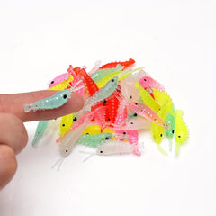 50pcs Soft Shrimp Lures Luminous Artificial Baits for Bass Crappie