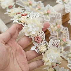 3D Flower Butterfly Lace Trim Ribbon Fabric Sewing Supplies Craft DIY