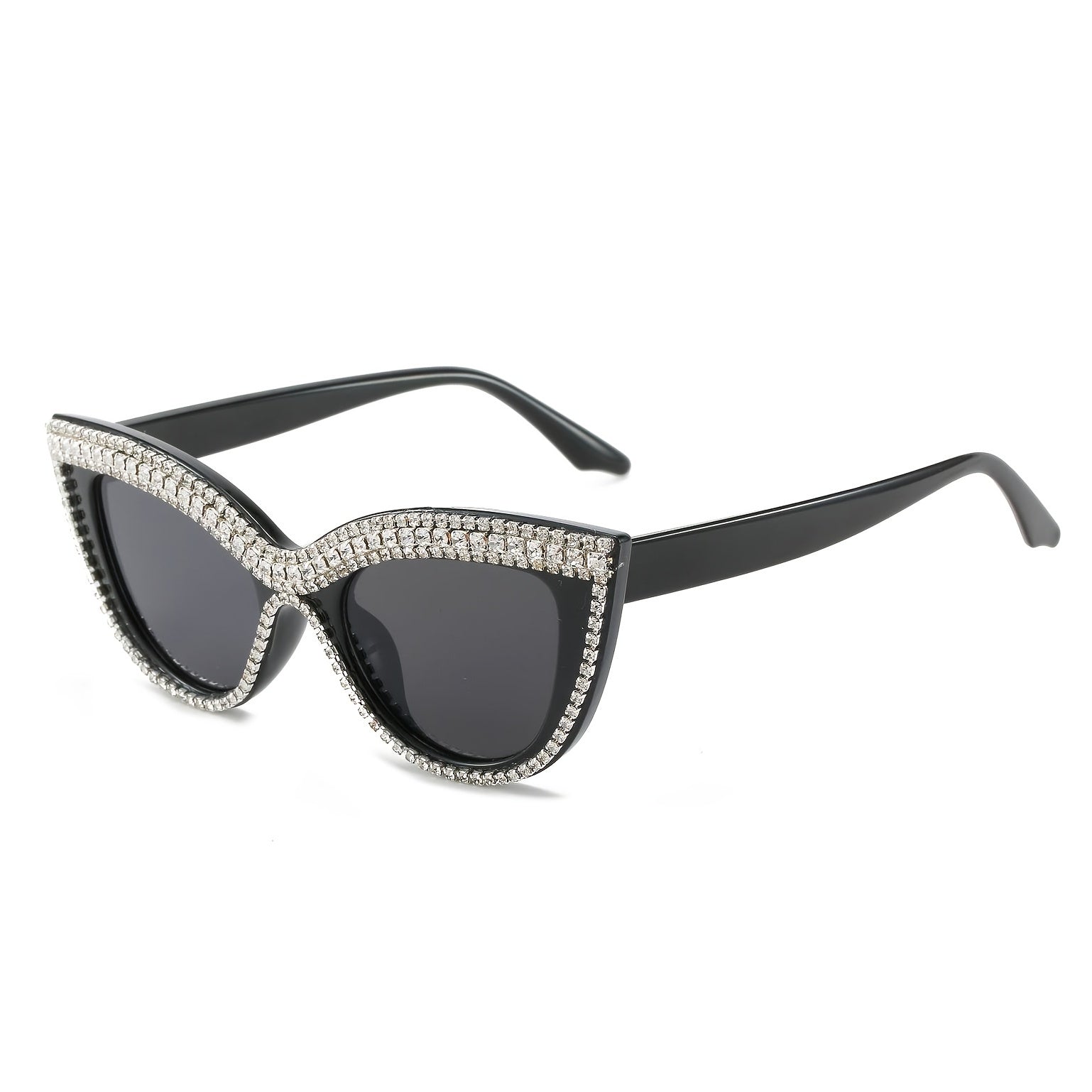 Boho Cat Eye Sunglasses with Rhinestones for Women