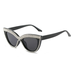 Boho Cat Eye Sunglasses with Rhinestones for Women