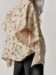 Casual Blouse Women's Plus Print Bat Sleeve Cardigan