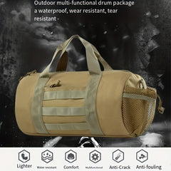 Camouflage Round Barrel Duffel Bag for Camping Travel