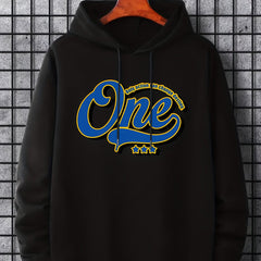 Men's One Print Hoodie Casual Breathable Drawstring Sweatshirt