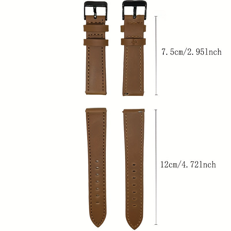 1pc Smart Watch With Switch Raw Ear Strap Leather 20mm