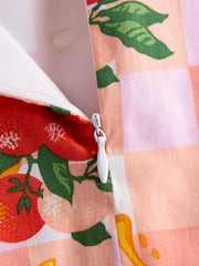 Fruit Print Zip Back Skirt Casual Skirt for Spring & Summer Women's Clothing