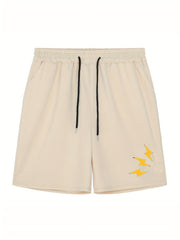 Men's Lightning Print Workout Shorts Active Breathable Drawstring