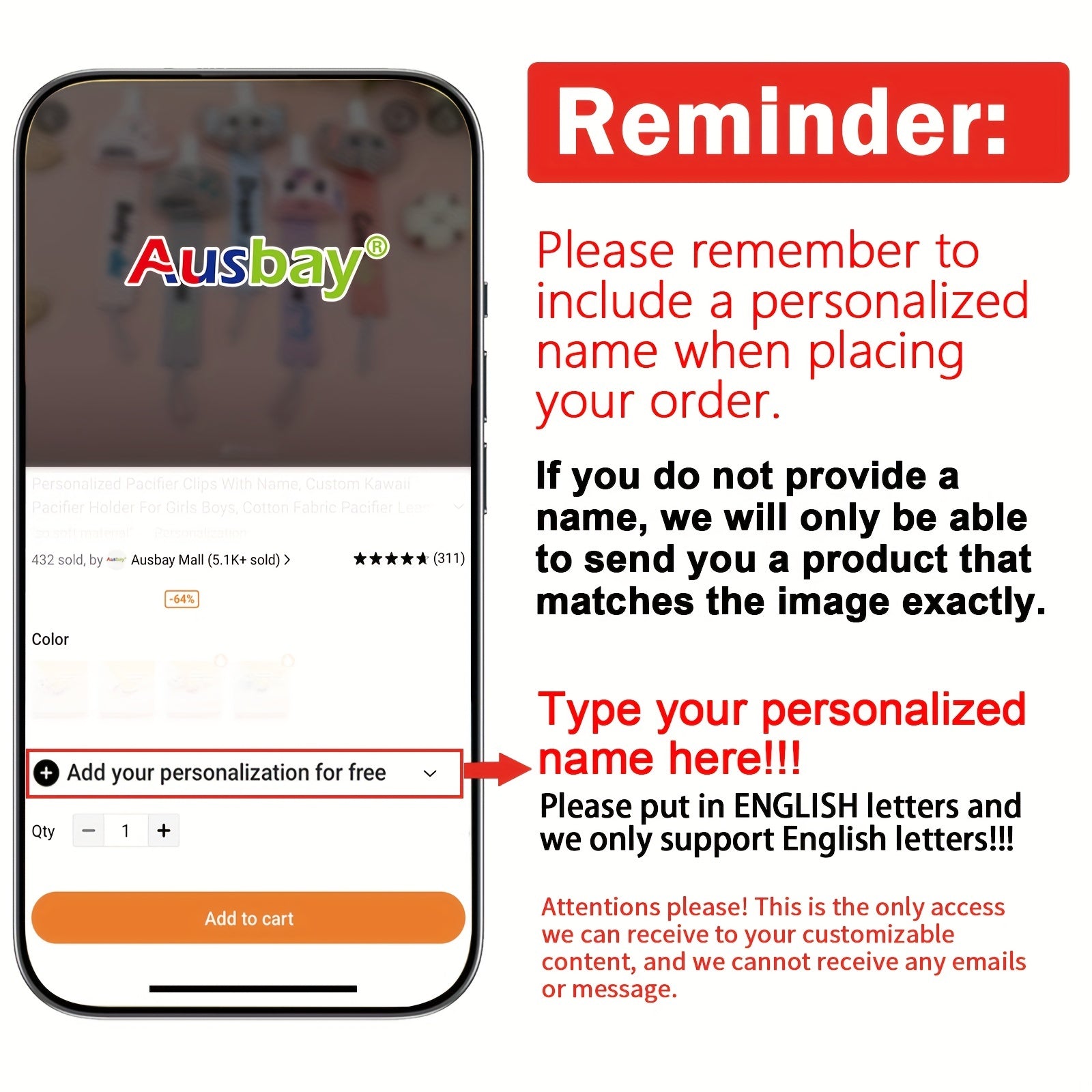 Custom Baby Pacifier Clip - Personalized Baby Shower Gift