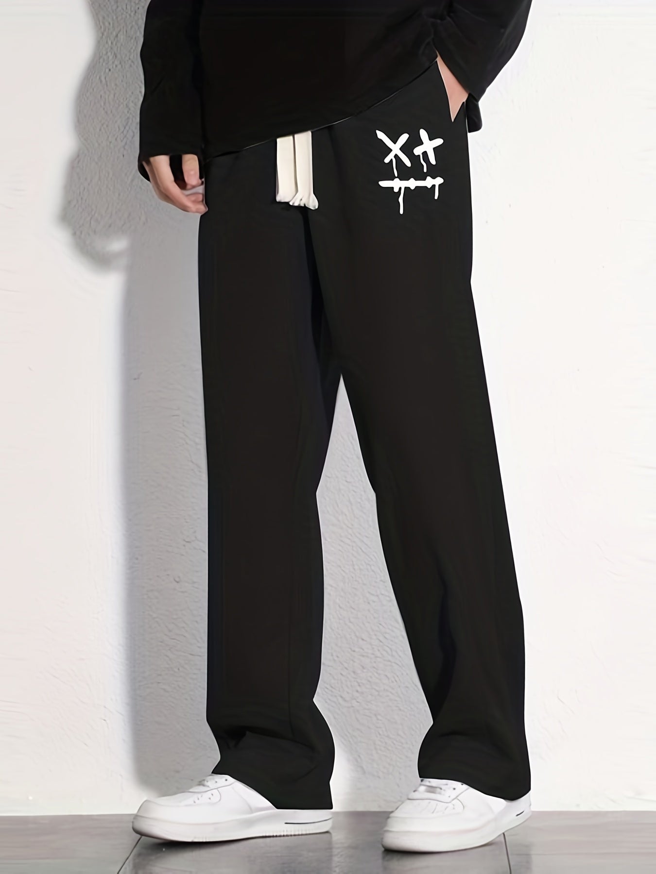 Men's Grimace Pattern Joggers Casual Loose Fit Stretch Waist Pants