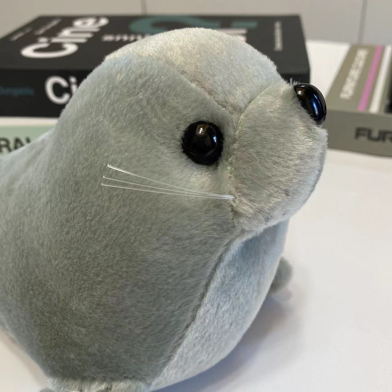 Gray Sea Lion Plush Toy Realistic Stuffed Animal Doll Home Decor