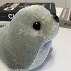 Gray Sea Lion Plush Toy Realistic Stuffed Animal Doll Home Decor