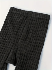 Girls Solid Ribbed Leggings Comfy Casual Leggings For Spring Fall Christmas Gift