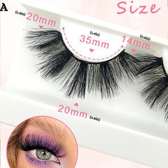5 Pairs Cat Eye Lashes Curling Thick Fluffy Faux Mink False Eyelashes