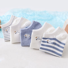 Embroidered Sheep Women's Ankle Socks - Pack of 5