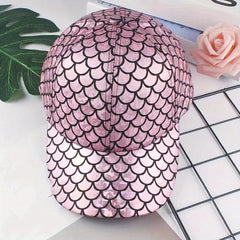 Fish Scales Pattern Baseball Cap Y2K Sparkling Sunscreen Sports Hat