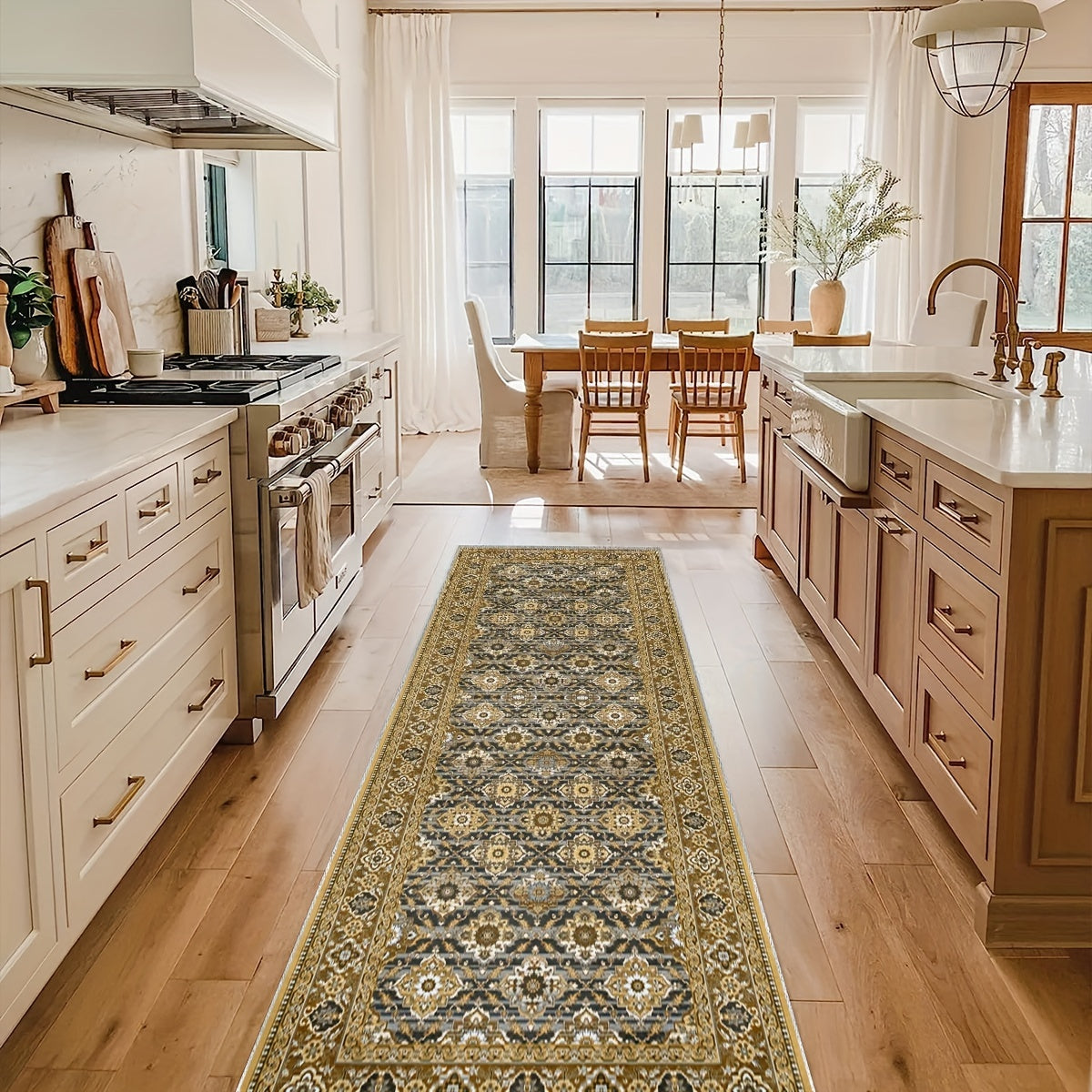 Stain Resistant Boho Persian Runner Rug Soft Non Slip Washable Carpet