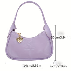 Girls Sweet Princess Handbag Solid Purse Tote Bag Lightweight Shoulder Underarm