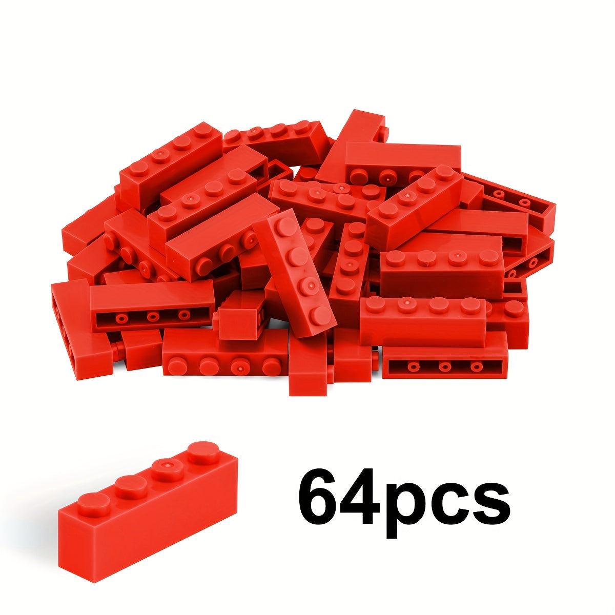 64pcs 1X4 High Bricks for Building Blocks Educational Toys for Kids