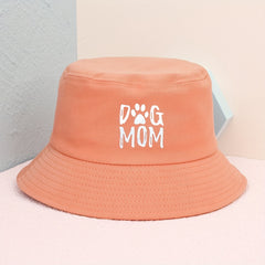 Cotton Bucket Hat Dog Mom Print Lightweight Sunscreen