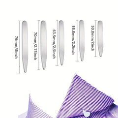 2pcs Metal Collar Stays Silver Brackets Formal Shirts 5 Sizes