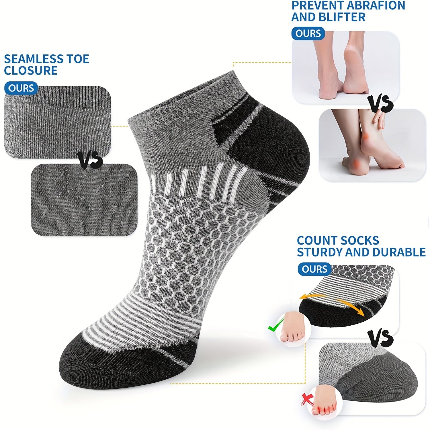 ACEFINE 6pairs Men's Ankle Socks Low Cut Athletic Socks