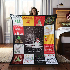 Christmas Themed Blanket Winter Warm Flannel Soft Blanket