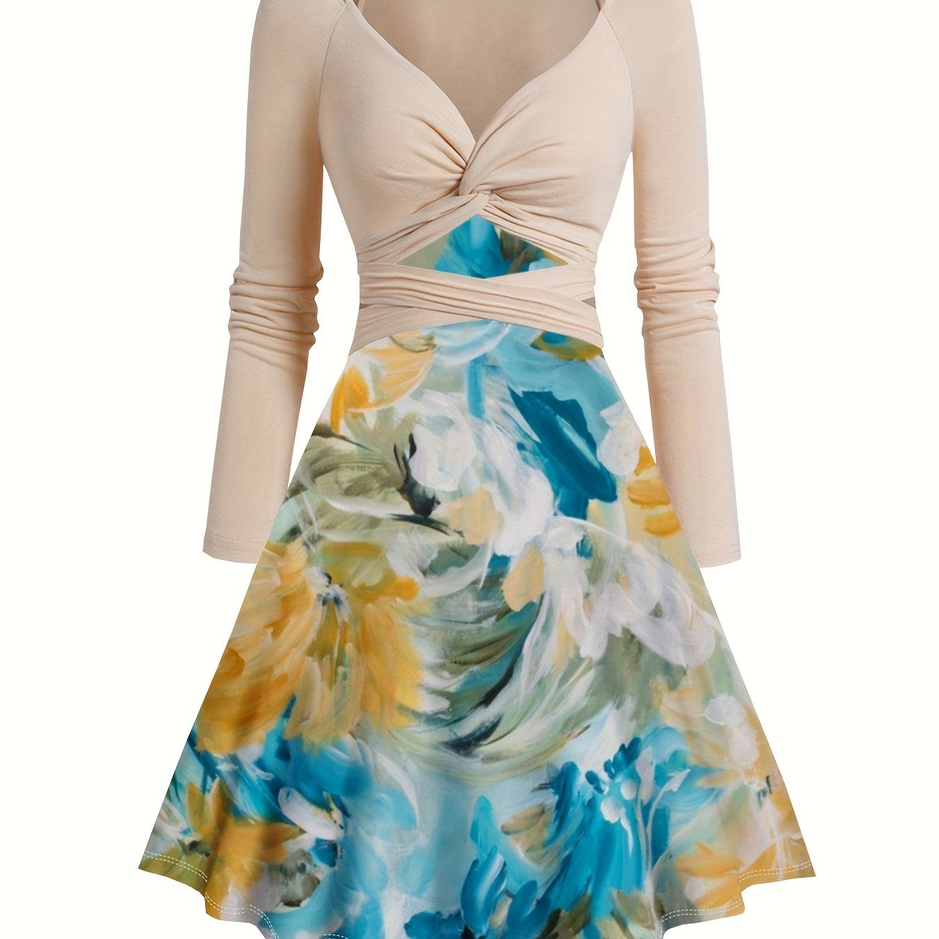 Retro Dress & Solid Set