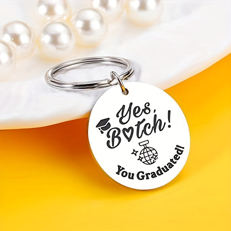 Graduation Tag Keychain Metal Key Ring Purse Bag Backpack Car Charm Gift