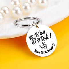 Graduation Tag Keychain Metal Key Ring Purse Bag Backpack Car Charm Gift