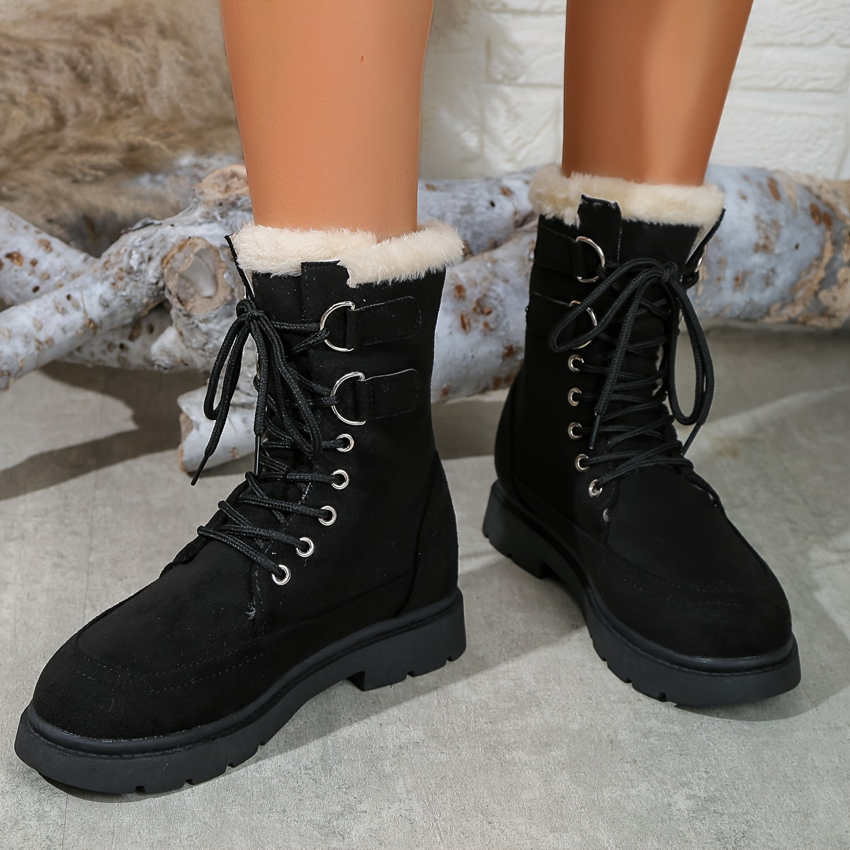 Warm Non-Slip Snow Boots Plush Lined Winter Boots