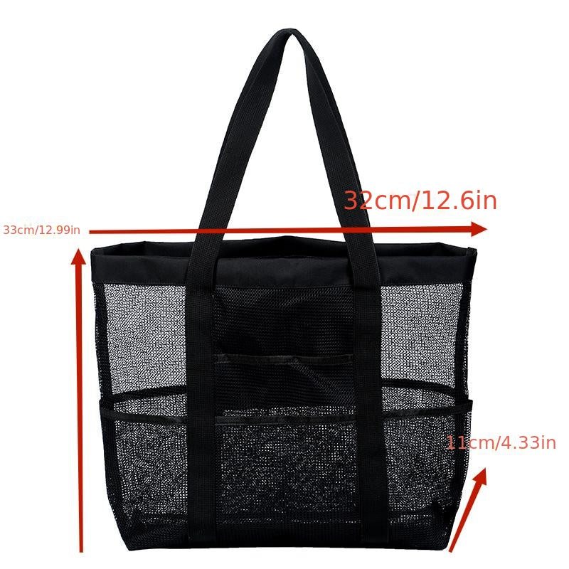 Beach Bag with Shoulder Strap and Multiple Compartments