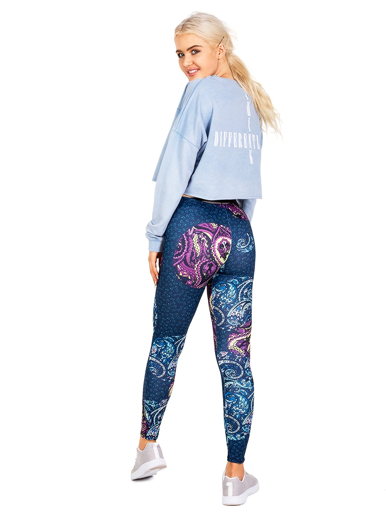 Colorful Cashews Print High Waist Leggings Women's Clothing
