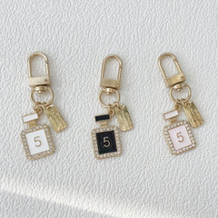 3pcs Rhinestone Perfume Bottle Keychain Key Ring Purse Bag Charm