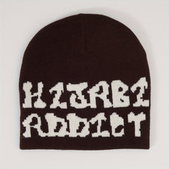 Y2K Letter Jacquard Beanie Candy Hip Hop Knit Hat Unisex