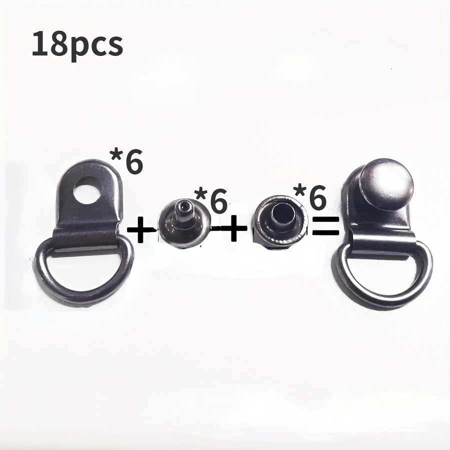 6 Sets Stainless Steel D Ring Buckles Bag Purse Strap Hooks Accessories